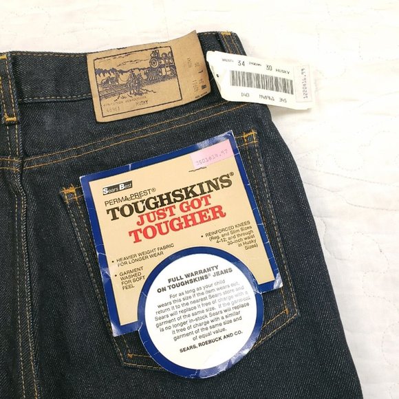 NWT Sears Toughskins Tough Skins Blue Jeans Size 29x28 Measure 28x28 Deadstock - Picture 7 of 12